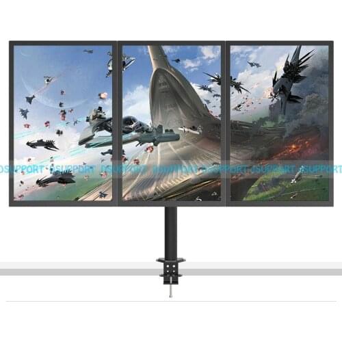 Heavy Duty Triple Screen LCD LED Computer Monitor Holder Desktop Clamping Full Motion 3 Monitor Mount Support Arm Bracket