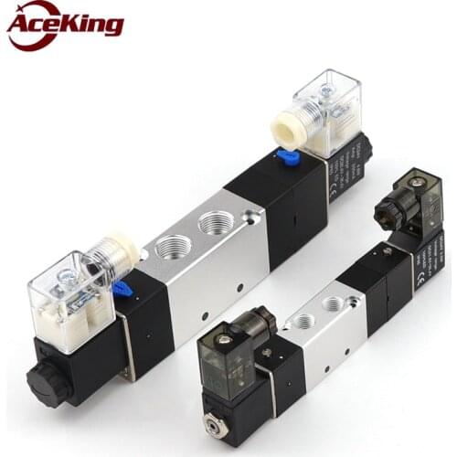 Three-position five-way solenoid valve 4V130C/4V130P/ 4v130e-a /B06 DC24V AC220V DC12V medium seal pneumatic valve