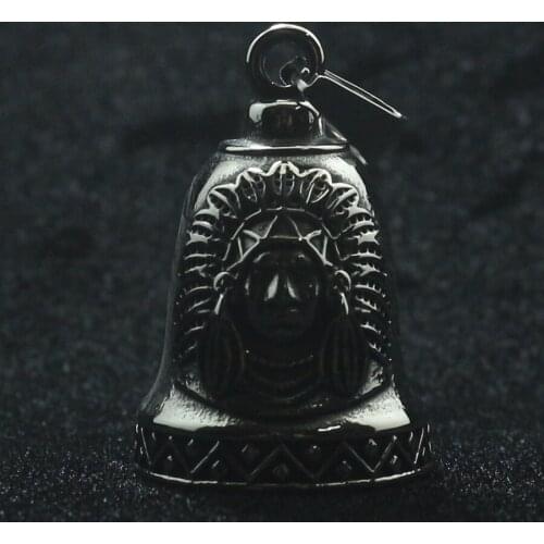 Unisex 316L Stainless Steel Cool Tribe Tibet Vintage Chief Newest Bell Pendant