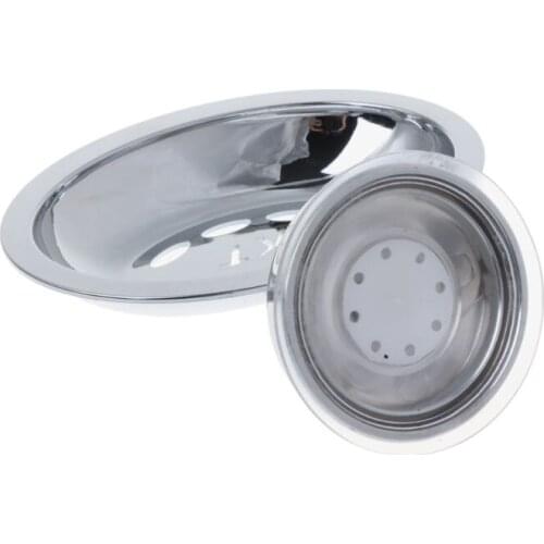Stainless Steel Vacuum Suction Cup Soap Holder Soap Dish for Bathroom Kitchen P15D