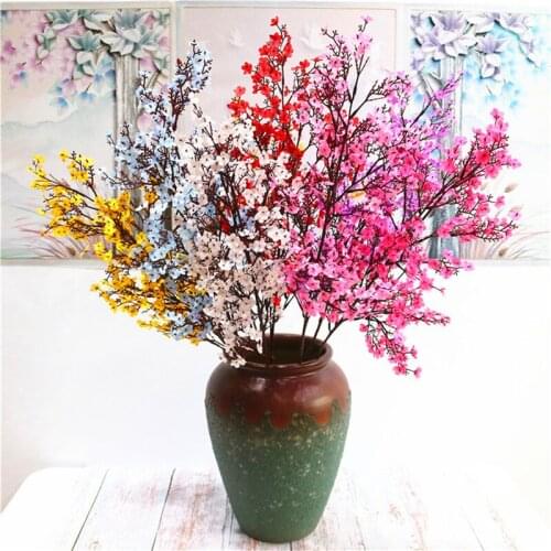 High-quality single fabric simulation 6color simulation silk flower ornaments ornaments DIY long bouquet home wedding decoration
