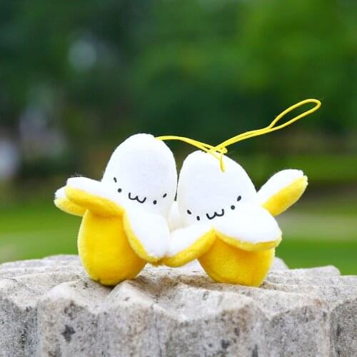 Funny prank expression small banana pendant backpack pendant fun and cute kawaii plush doll Sultry sister toy cheap party gifts