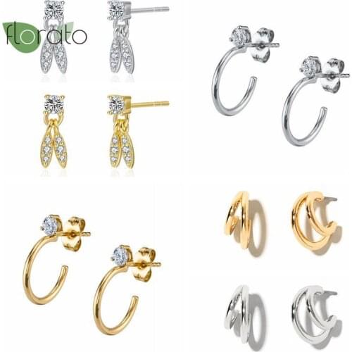 925 Silver Ear Needle Earrings For Women Simple Oval Pendant Stud Earrings Prevent Allergy Fashion Earrings Korean Jewelry