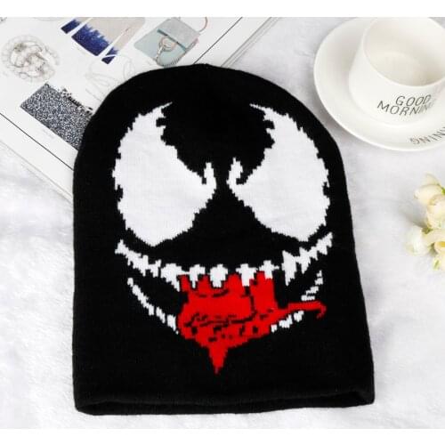 Sci-fi Movie Venoms Winter Warm Hat for Women Elastic Cotton Beanie Fashion Beanies for Teens