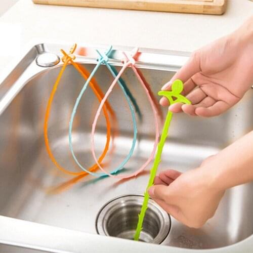 1Pcs Kitchen Bathroom Sink Pipe Hair catcher Drain Pipe Cleaning Hook Sewer Anti-blocking Tool
