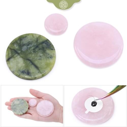 1 Pcs Eyelash Extensions Jade Stone Durable Useful Dropshipping Pink Green False Eye Lashes Glue Stand Pallet Pad Makeup Tools