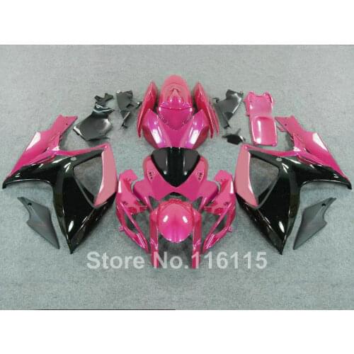 100% Fit fit for SUZUKI GSXR 600 750 fairing kit K6 K7 2006 2007 black red GSX-R600 GSX-R750 06 07 fairings set S4-42