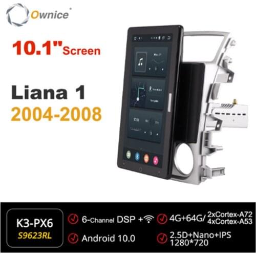 1280*720 Android 10.0 Ownice 10.1Inch Rotation Autoradio 1 Din forSuzuki LIANA 2004 2008 Car Radio Auto GPS Multimedia DSP