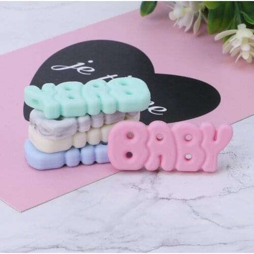 2pcs Silicone baby teething DIY Jewelry Necklace Pendant Teething Supplies Grind Bead Oral Care