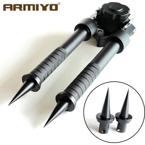 Armiyo 2pcs/lot Aluminum Alloy V8 Bipod Spikes Feet Gun Holder Adapter Quick Install Release Replacement Hunting Accessories