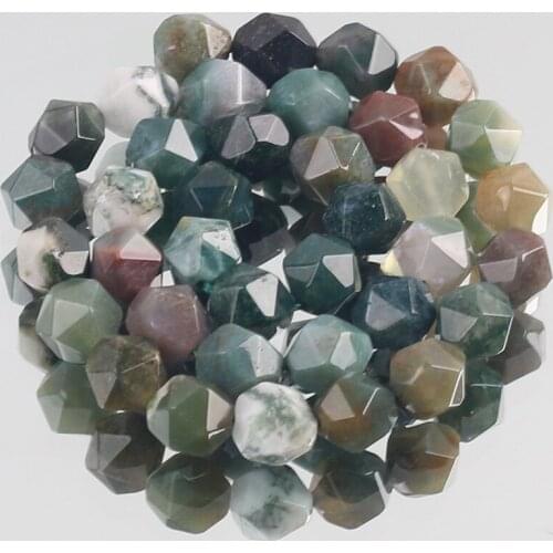 Natural Faceted Indian Agates Onyx Stone Loose Spacer Beads for Jewelry Making DIY Bracelet Necklace Strand 15"Strand 6/8/10mm