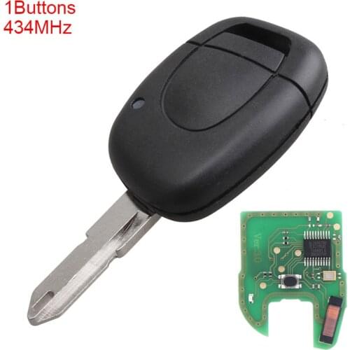 433MHz 1 Button Keyless Uncut Flip Remote Key Fob NE72 Blade PCF7946 Chip Replacement Kangoo Renault Master Clio 2002-2008