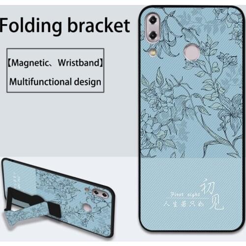 Wrist Strap Phone Case For Asus Zenfone Max Pro M2 ZB631KL ZB633KL Simplicity Flowers Cover For Asus 5Z ZE620KL ZS620KL