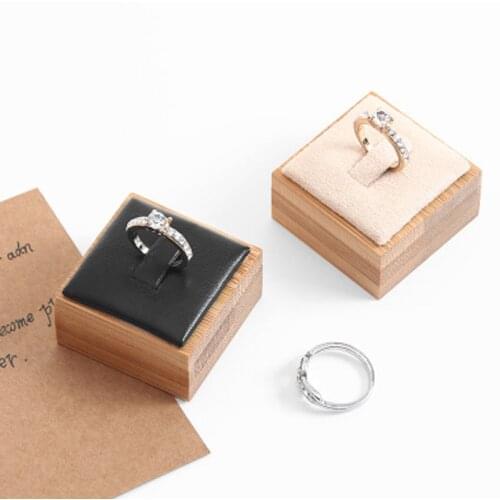 Wooden Square Ring Display Stand Store Rings Storage Rack Jewelry Holder Jewelry Display