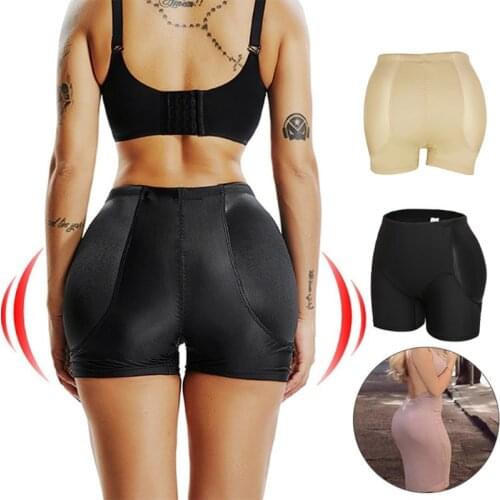 Women Tummy Control Mid Rise Panties Sexy Seamless Fixed Padded Butt Lifter Enhancer Underwear Briefs Shapewear Shorts