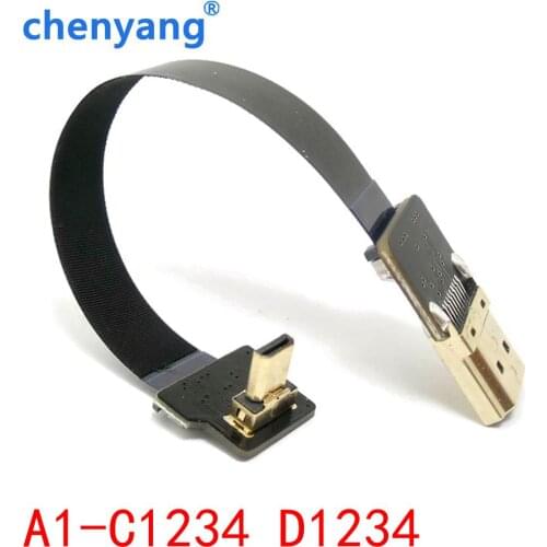 FPV Micro HDMI- compatible Mini HDMI 90 degree Adapter FPC Ribbon Flat HDMI Cable Pitch 20pin for Multicopter Aerial Photography