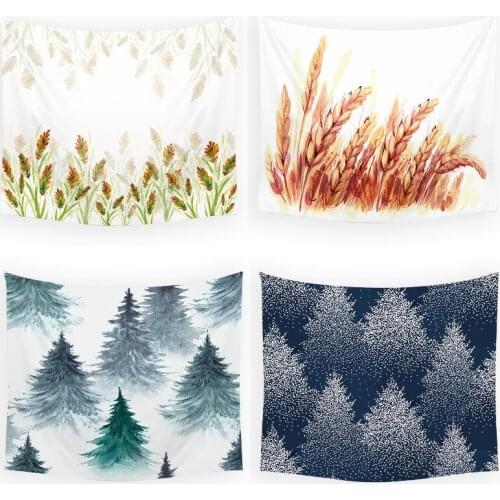 Cartoon wheat ear forest tapestry psychedelic wall tapestry farmhouse decor tapestry anime bohemian curtains tie dye tapestry