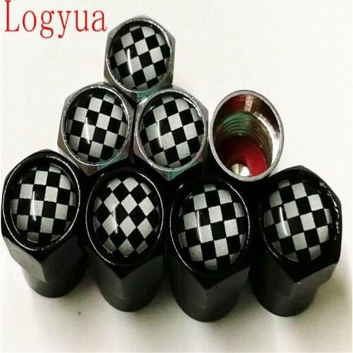 4pcs/lot Car F1 Race Flag Logo Tire Valve Cap Truck Motorcycle Bike Wheel Tire Valve Stem Cap For Cars Accessories