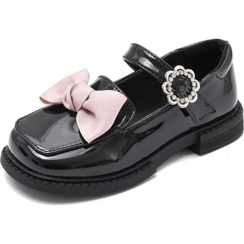 Spring and Summer New Big Butterfly Childrens Leather Shoes Girls Princess Leather Shoes Student Kids Performance Shoes 26-36