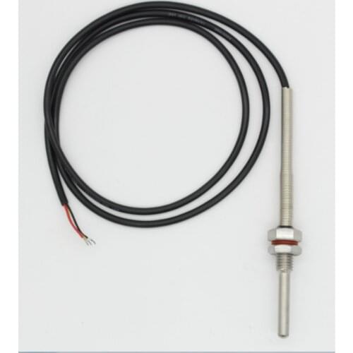 PT100 SUS304 Platinum Resistance Temperature Sensor M8X1.25 Thread Probe OD=5 mm 1m PVC 3-core Wire thermowell Stainless Steel