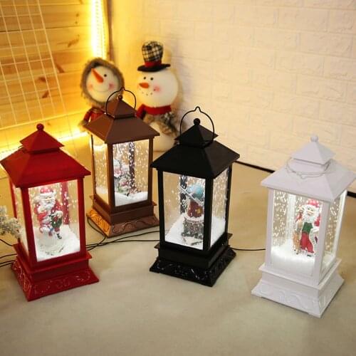 Christmas Musical Snow Lantern LEDs Fairy Lights Lamp Christmas Decoration Santa Claus Hanging Lighting with Song Christmas Gift