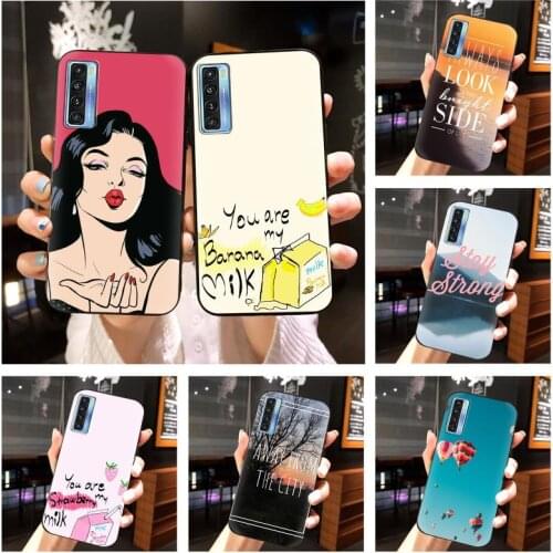 Silicone Anti-dust Phone Case For TCL 20S/20 5G/20L/20L+ Original Glitter Black Case Waterproof