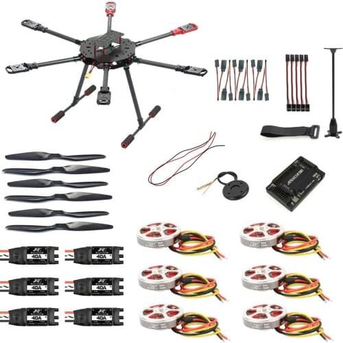 Saker675 675mm Folding Hexacopter PNP BNF RC Drone 3-4S with APM2.8/PIX2.4.8 Flight Controller 1255 Carbon Fiber Propeller