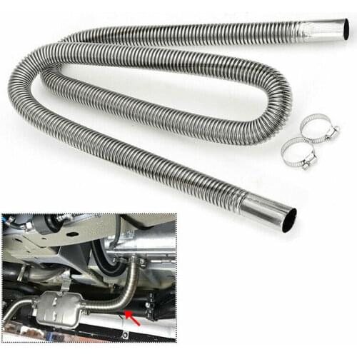 1.2m Car Exhaust Pipe Stainless Steel Exhaust Pipe Air Heater Tank Diesel Gas Vent Hose Automobile Exhaust Pipe Heater Parts