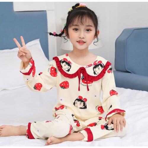 3-14 Year Girls Pajamas Sets 2021 Autumn Long Sleeve Childrens Sleepwear Set Big Homewear Girls Pyjamas Sets for Kids Nightwear