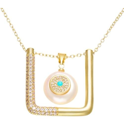 ZHUKOU 28x31mm U-shaped necklace pendant for women handmade DIY necklace earring jewelry accessories making findings model:VD668