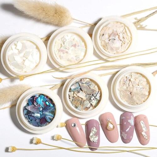 1 Box Delicate Shell Fragments Nail Ornament Colorful Natural Ultra-thin Shell Nail Patches Japanese Style Shiny Sticker