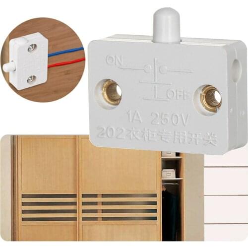 1pcs Wardrobe Light Switch Door Touch Automatic Reset Switch for Home Furniture Cabinet Cupboard Light Switch Door Control