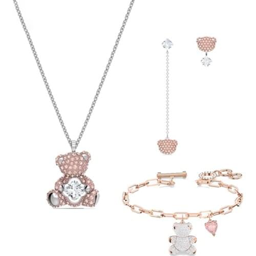 2021 Fashion Jewelry SWA1:1 Original CHINESE ZODIAC .TEDDY Set Exquisite Bull Shape. Bear Pattern Female Luxury Gift For Women