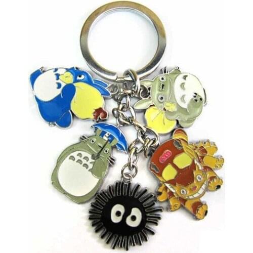 3cm Anime Cartoon Miyazaki Hayao Totoro Metal Figure toys Keychains Pendants Free Shipping