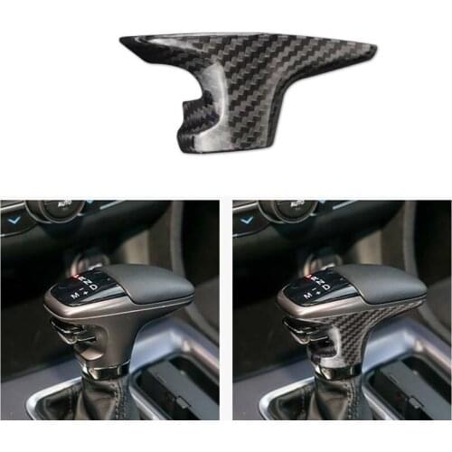 Addon Carbon Fiber Gear Shifter Knob Handle Cover Trim Fit for Dodge Challenger 2015-2019
