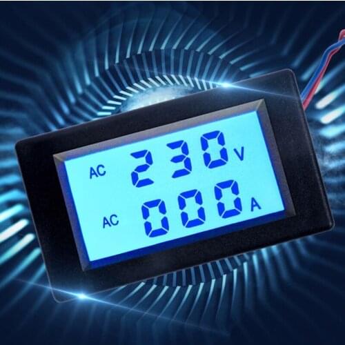 AC Current Voltage Ampere Board Meter LCD Panel Monitor Dual Digital Display Ammeter Voltmeter Power Supply Display