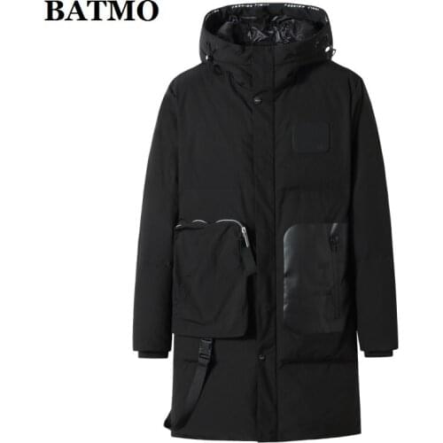 BATMO 2020 new arrival winter 90% white duck dwon hooded jackets men,warm thicked parkas coat,plus-size XL-8XL 8281