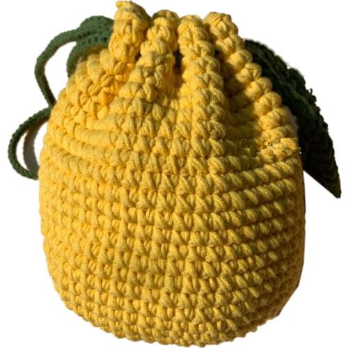 BOMHCS Knitted Art Pineapple Purse Handmade Wallet Bag For Women Girl Lady Fashion Storage