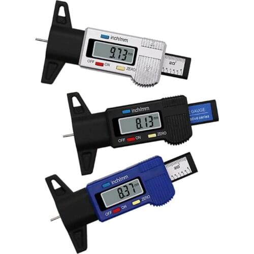 Digital Car Tire Tread Depth Tester 0-25mm Tyre Tread Depth Gauge Meter Measurer Tool Caliper LCD Display Tire Measurement