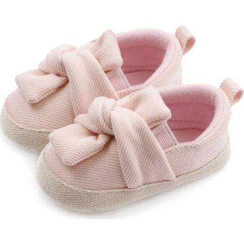 Baby Shoes Comfortable and soft Babies Toddlers Bowknot Breathable Anti-slip Soft Sole Prewalker Flat Shoes Baby Casual Shoes