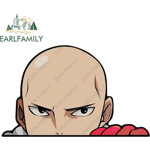 EARLFAMILY 13cm x 8cm Anime One Punch Man Cartoon Saitama Peeker Car Stickers Vinyl JDM Graffiti No Reflective Auto Motor Decals