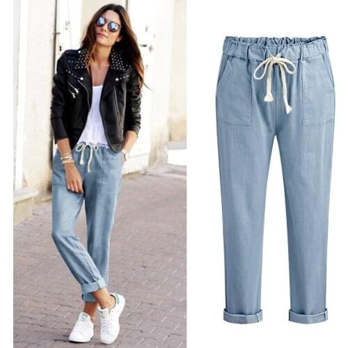 Summer Harem Pants Woman European Style Woman Trouser Streetwear Casual Plus Size Woman Pant