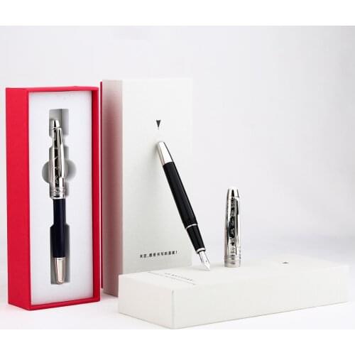 Moonman P135 Metal Resin Vintage Fountain Pen EF/Bent Nib Ink Pen Original Box