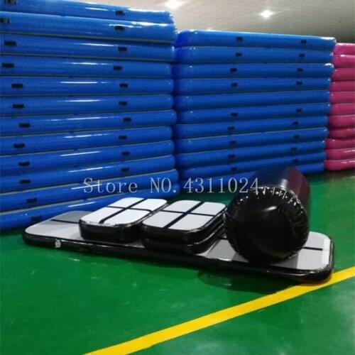 A Set Air Track Inflatable Gymnastics Tumbling Air Track Mat with Electric Air Pump for Cheerleading(Include 6 Pieces)