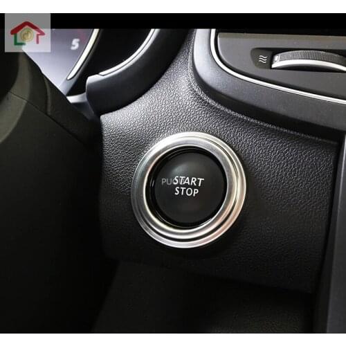 Stainless steel Car engine start stop Cover Trim For Renault Koleos 2017 2018 Car Styling Accessories