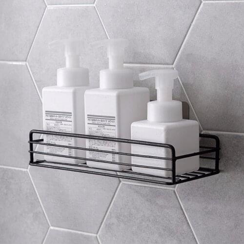 Stainless Steel Bathroom Storage Shelf Punch-Free Kitchen Bathroom Toilet Wall Hanging Storage Rack