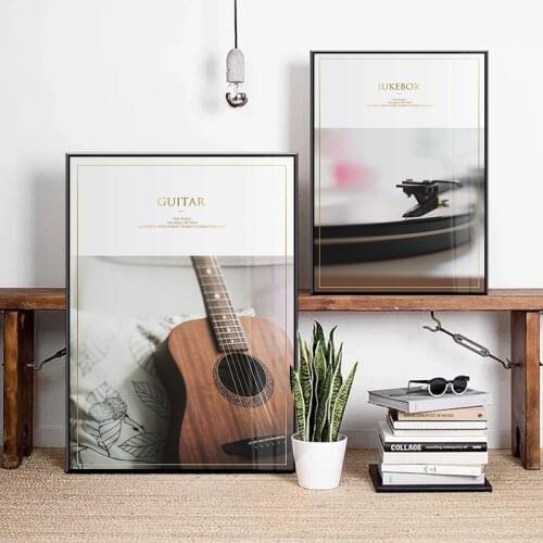 Nordic Music Art guitar piano wall art Canvas Painting Prints Black White Posters for Living Room Morden contracted Home Decor