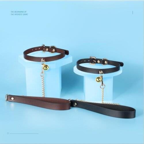 Genuine Leather Erotic Sex Toys For Adult Game BDSM Sex Kits Bondage Set Collar Women Sex Accessories S0846