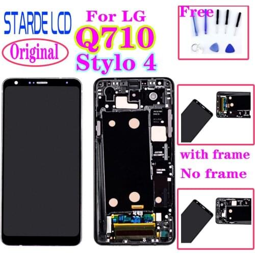 Original For LG Q Stylo 4 Q710 LCD Display Touch Screen Digitizer with Frame Assemble For LG Q710 Display Stylo4 Q710CS Q710MS Q