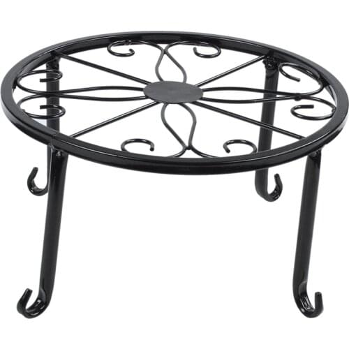 12-inch heavy pot plant stand, set of 2, art forged pot Trivet, solid iron pot holder, decorative garden pot holder, black